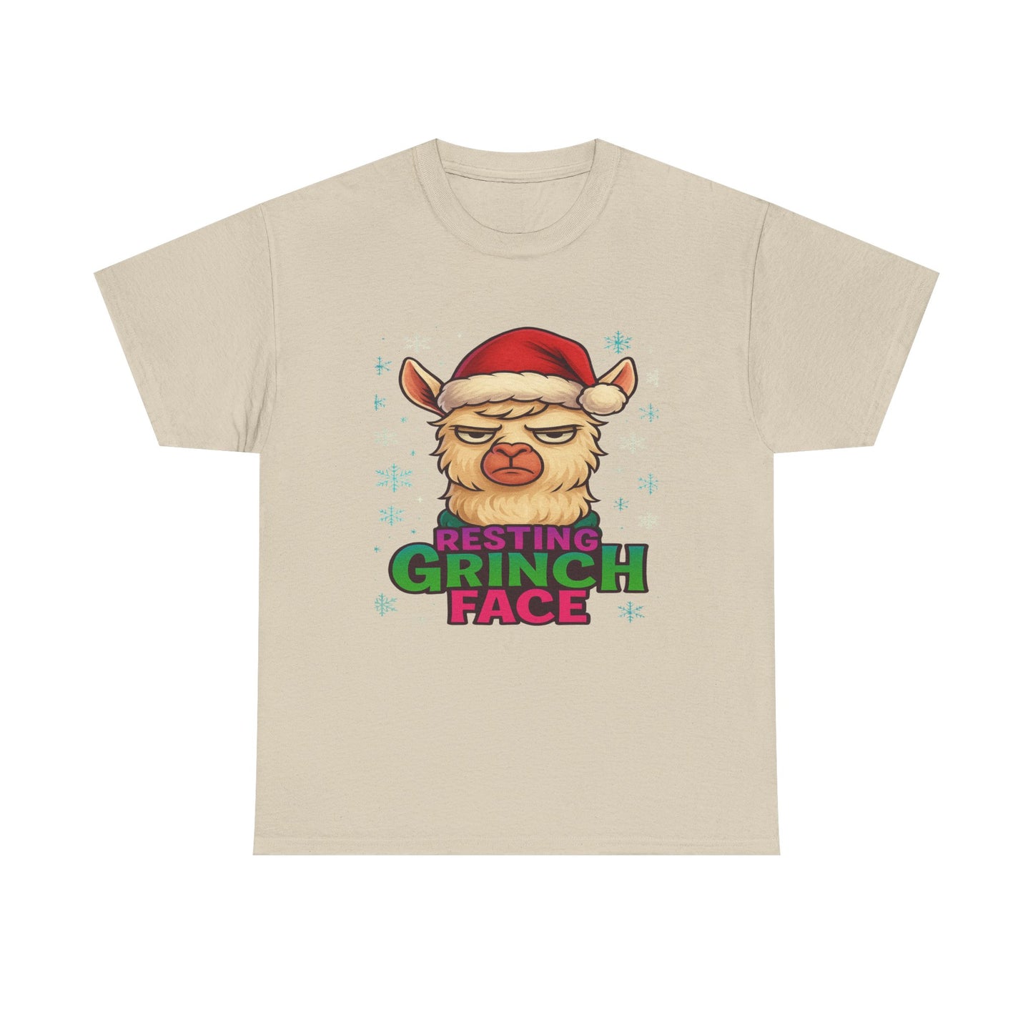 Grumpy Llama Face Christmas Tee