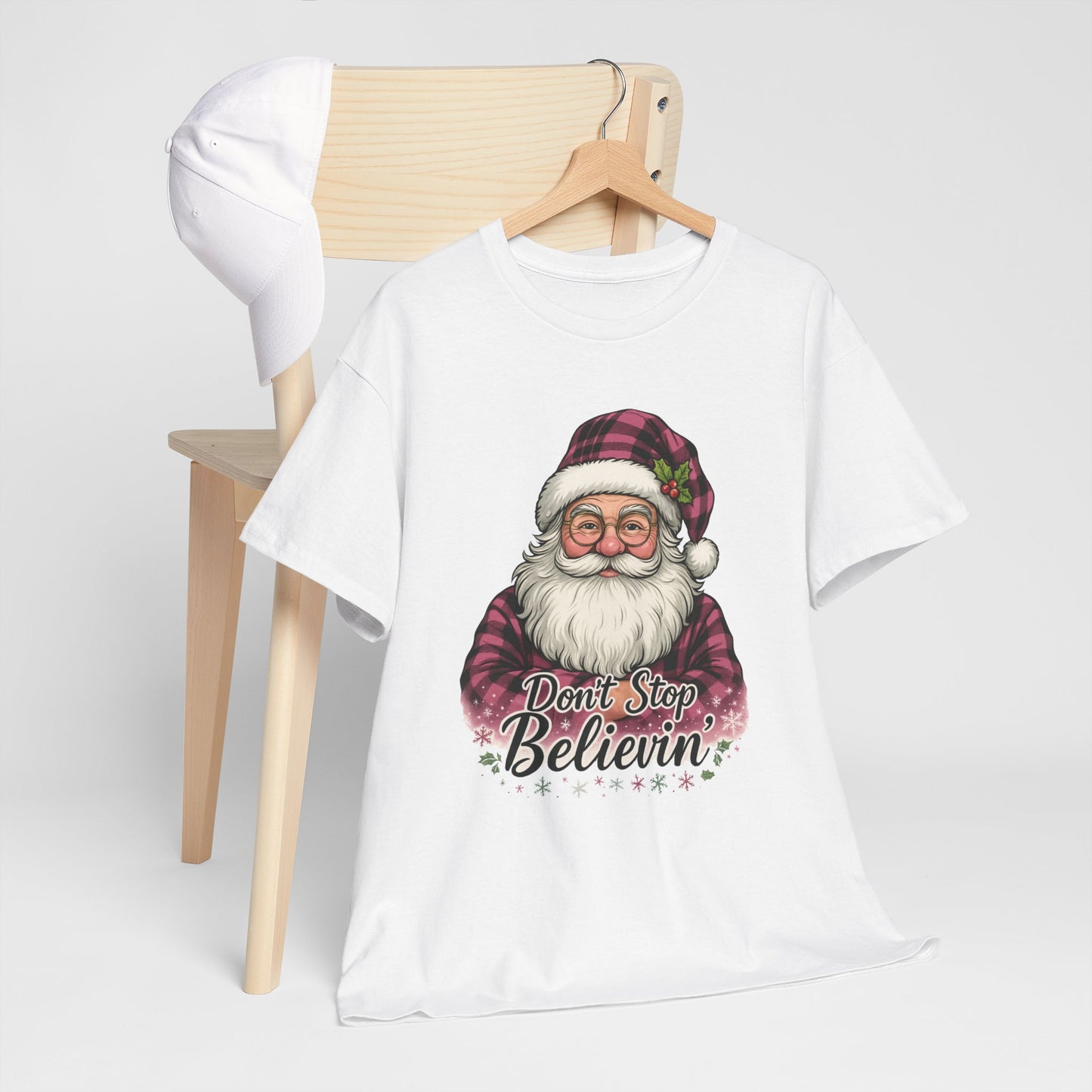 Don't Stop Believin' Santa - Holiday Tee