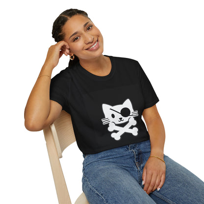Pirate Cat Unisex T-Shirt, Playful Tee, Gift for Cat Lovers, Cute Animal Shirt, Fun Fashion for Parties, Casual Wear