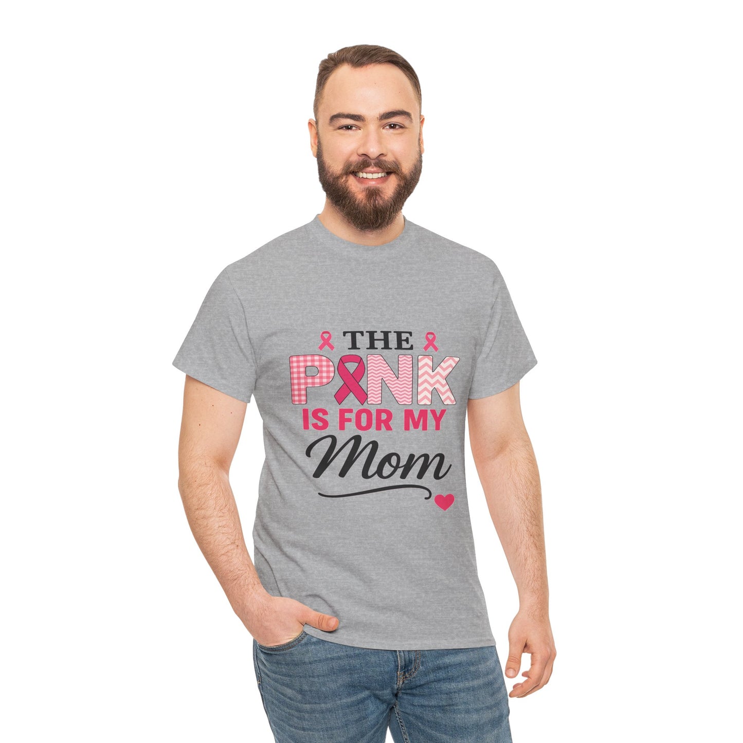 Mom's Strength: Pink Ribbon Breast Cancer Awareness Tee