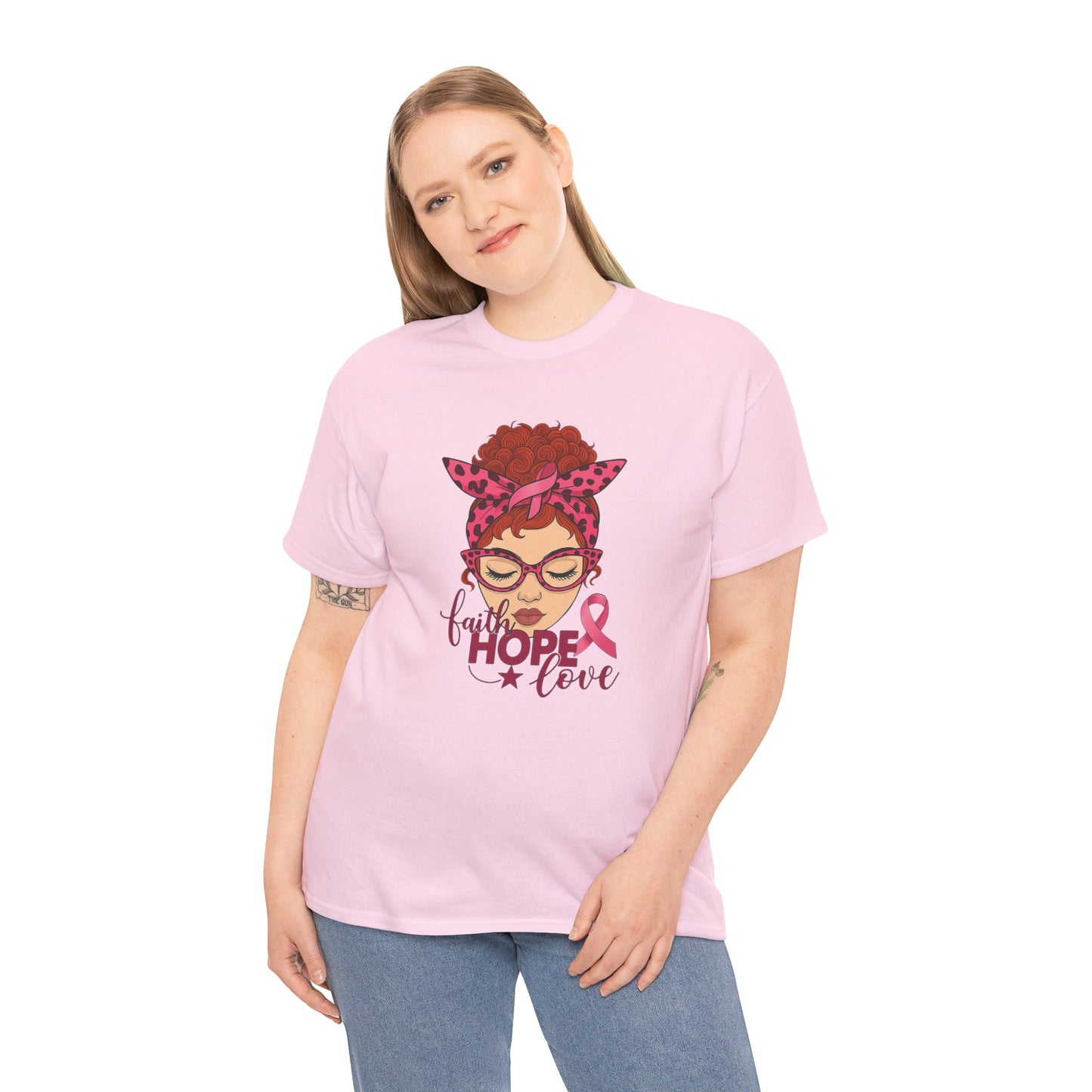 Empowering Cancer Awareness Tee, Hope Love Pink Ribbon Shirt, Inspirational Unisex Tee, Gifts for Breast Cancer Awareness, Supportive [...]
