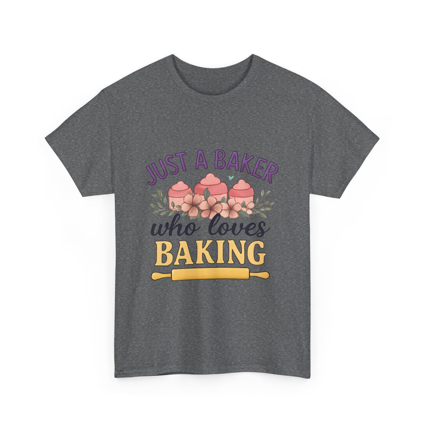 Baking Lover Tee with Cupcake and Rolling Pin Design