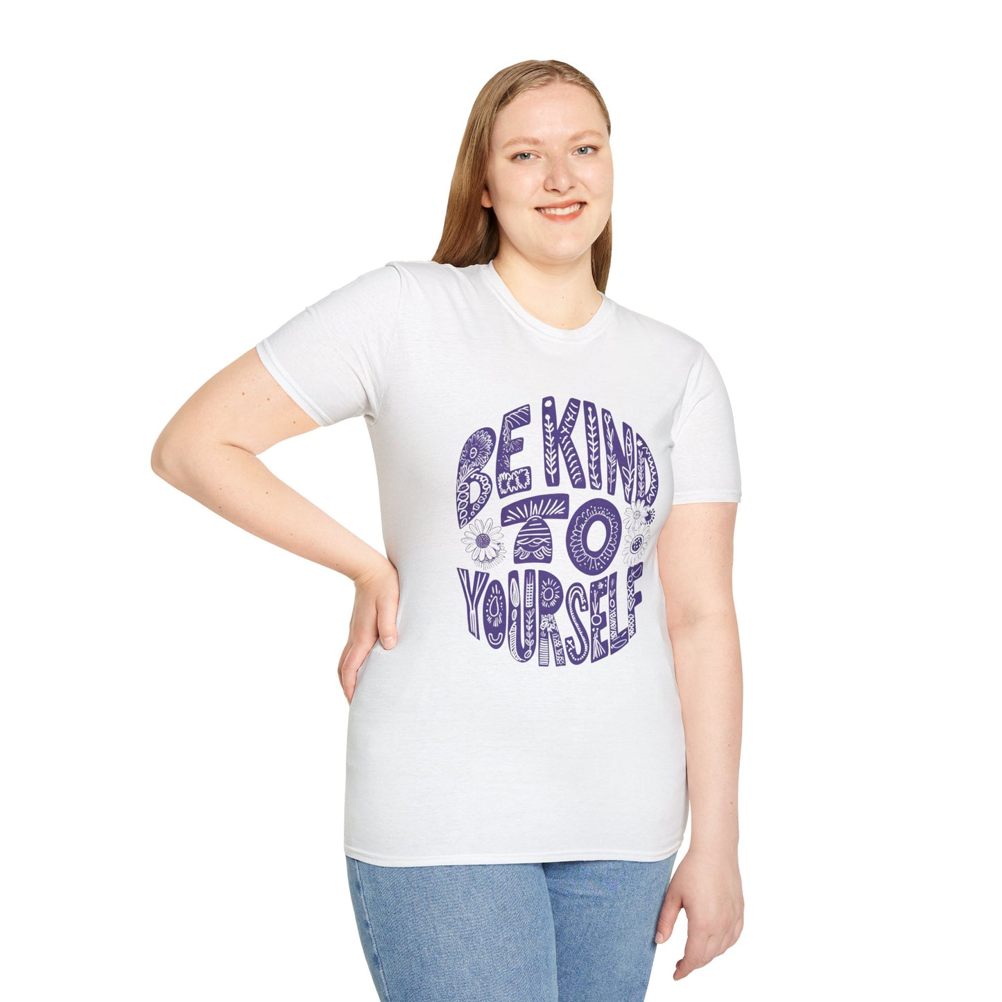 Be Kind to Yourself Unisex Softstyle T-Shirt | Positive Vibes Tee, Self-Care Gift, Relaxed Fit, Everyday Wear, Mindfulness Fashion