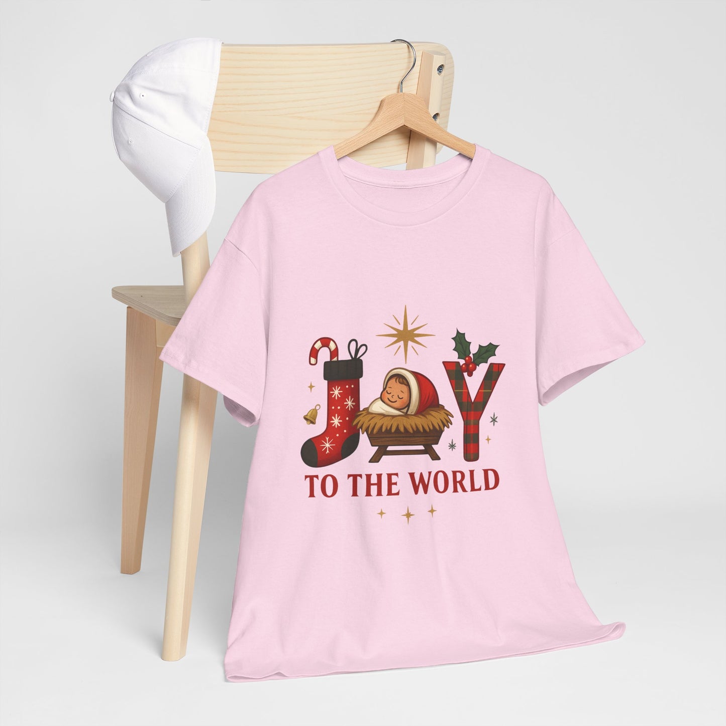 Christmas Joy Unisex Tee with Baby Jesus Illustration