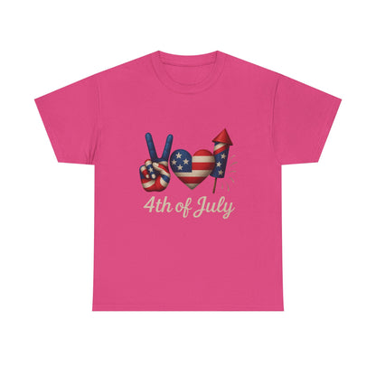 Peace Love Fireworks Tee – Patriotic 4th of July Shirt