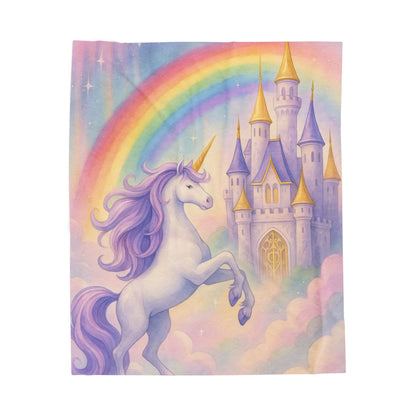 Unicorn Fantasy Plush Blanket, Cozy Kids Blanket, Dreamy Nursery Decor, Magical Gift for Birthdays, Rainbow Blanket for Girls