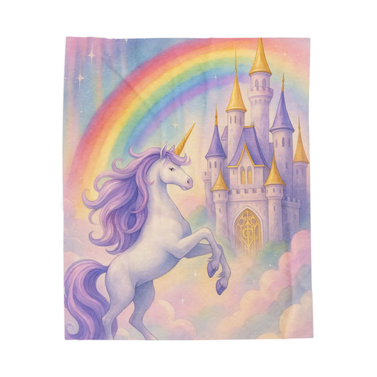 Unicorn Fantasy Plush Blanket, Cozy Kids Blanket, Dreamy Nursery Decor, Magical Gift for Birthdays, Rainbow Blanket for Girls