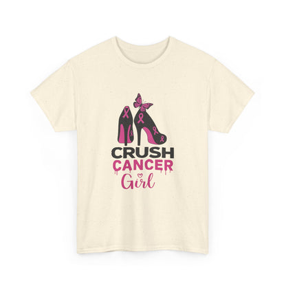 Crush Cancer Girl Tee: High Heels, Pink Ribbon, Hope