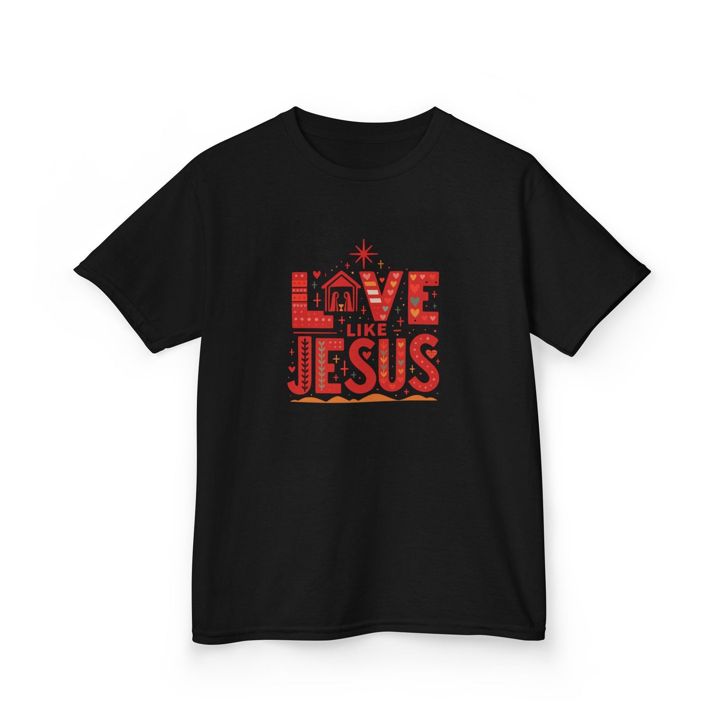 Love Like Jesus Christmas Dinosaur Kids Tee