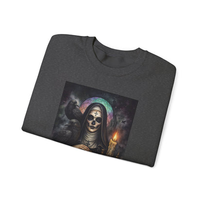 Gothic Nun Skull Halloween Crewneck Sweatshirt