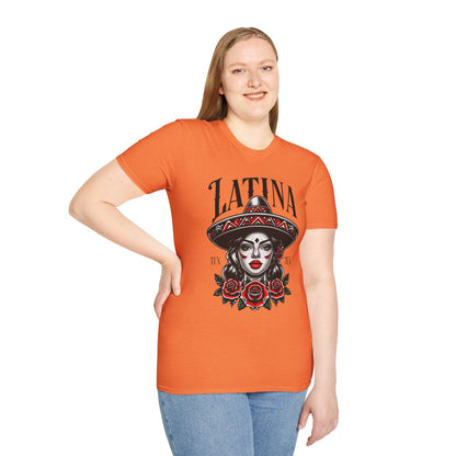 Latina Floral Graphic T-Shirt, Casual Wear, Cultural Pride Tee, Fashion for Latinas, Gifts for Her, Summer Style