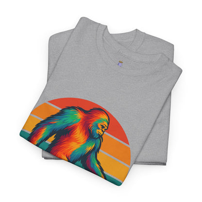 Colorful Bigfoot Unisex T-Shirt, Fun Graphic Tee for Nature Lovers, Perfect for Holidays, Festivals, Camping, Gifts