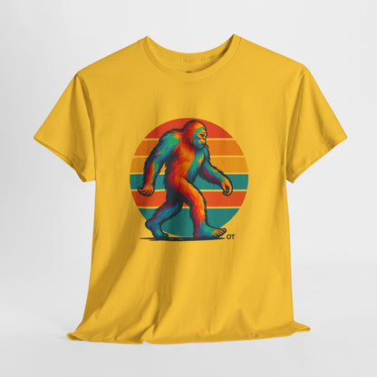 Colorful Bigfoot Unisex T-Shirt, Fun Graphic Tee for Nature Lovers, Perfect for Holidays, Festivals, Camping, Gifts