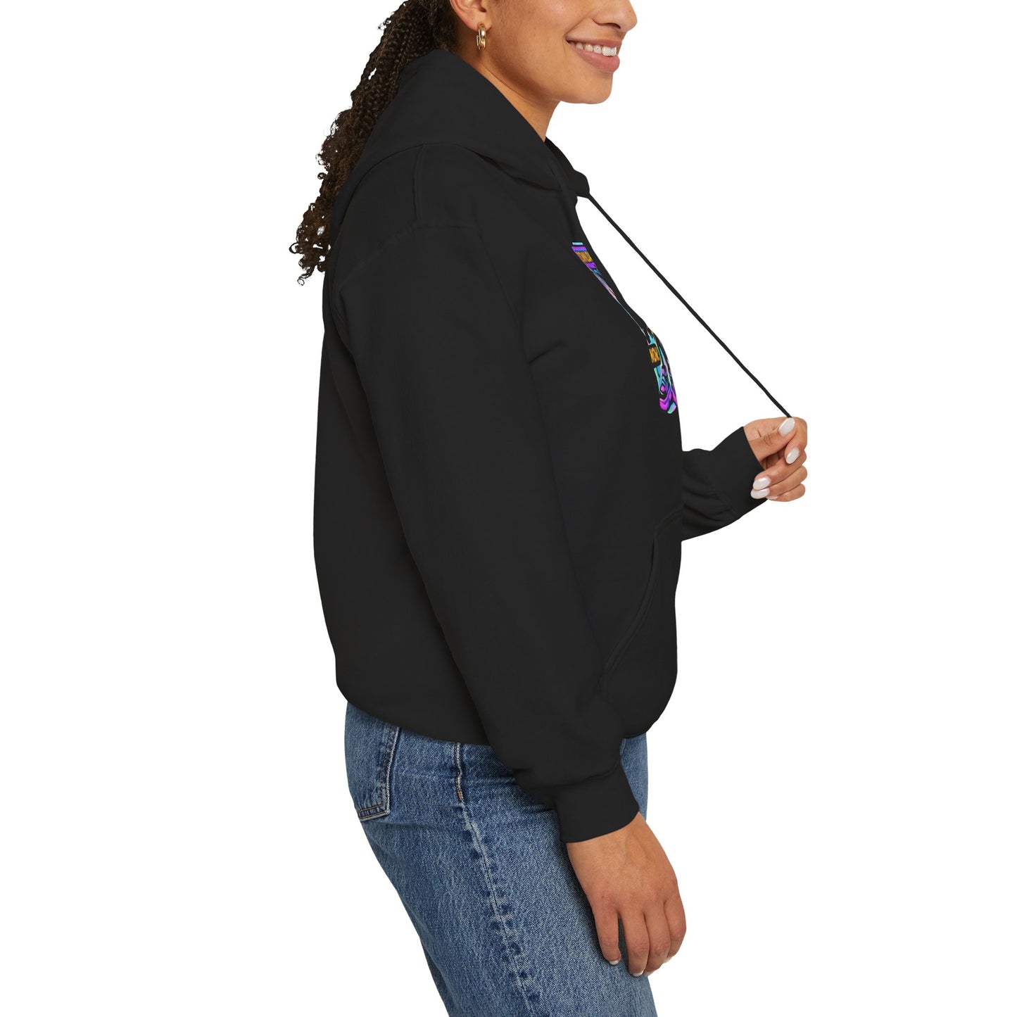 Psychedelic Alien Skate Hoodie — "Down Lord" Neon Graphic Pullover