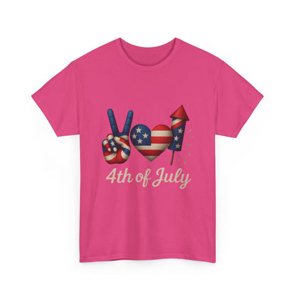 Peace Love Fireworks Tee – Patriotic 4th of July Shirt