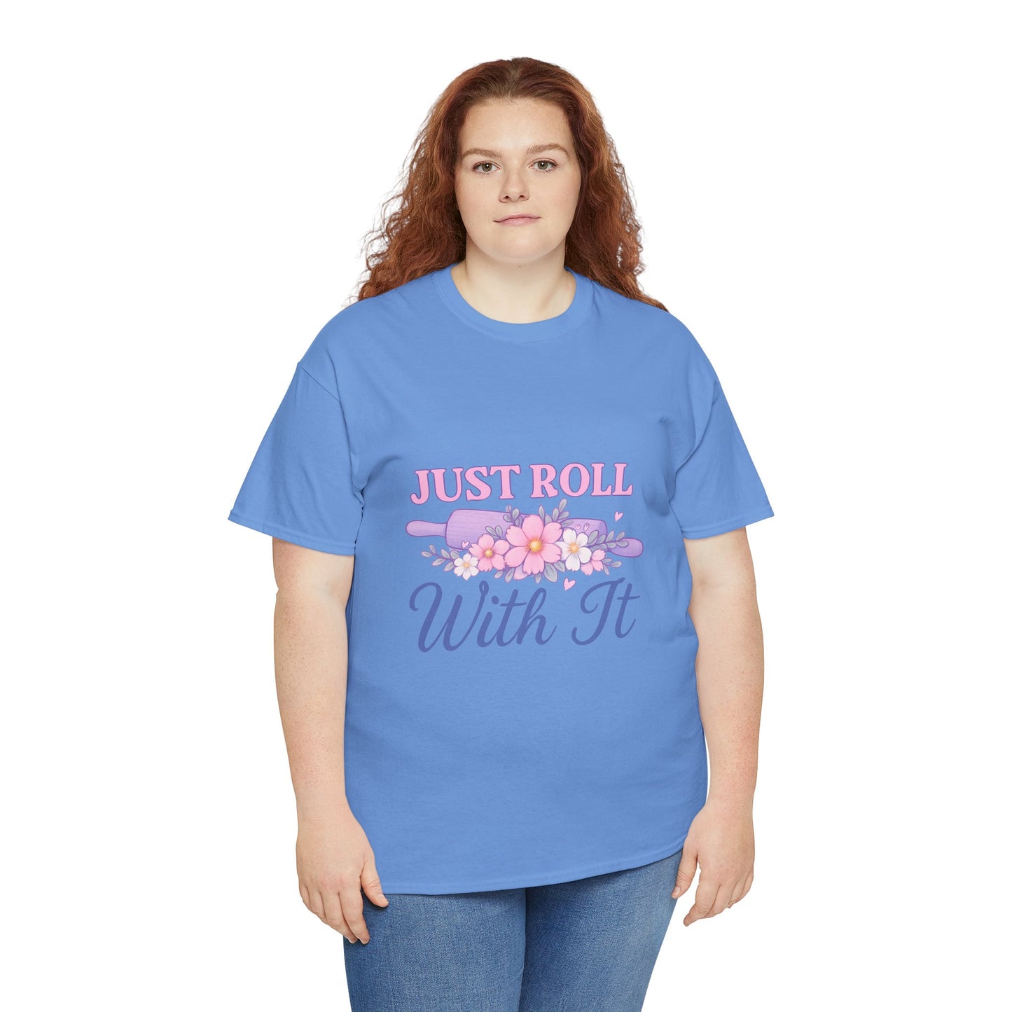 Floral Tee 'Just Roll With It'