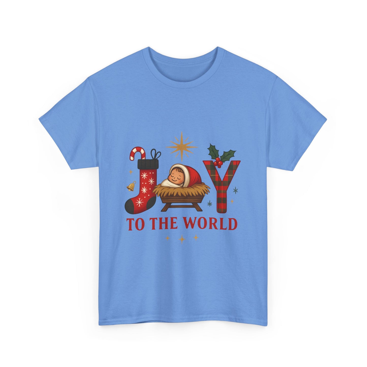 Christmas Joy Unisex Tee with Baby Jesus Illustration