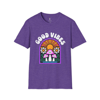 Good Vibes Unisex Softstyle T-Shirt, Fun Graphic Tee, Summer Vibe Shirt, Gift for Friends, Eco-Friendly Fashion