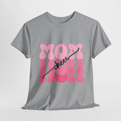 MOM Cheer – Pink Bubble Letter Spirit Tee