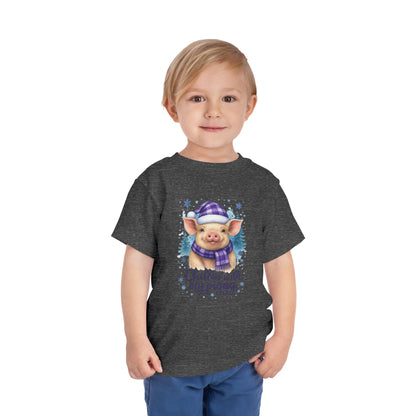 Chillin' Piggy Toddler Christmas Tee