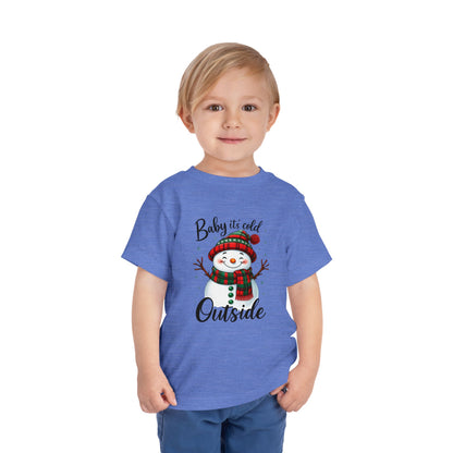 Baby It's Cold Outside Snowman Toddler Christmas Tee