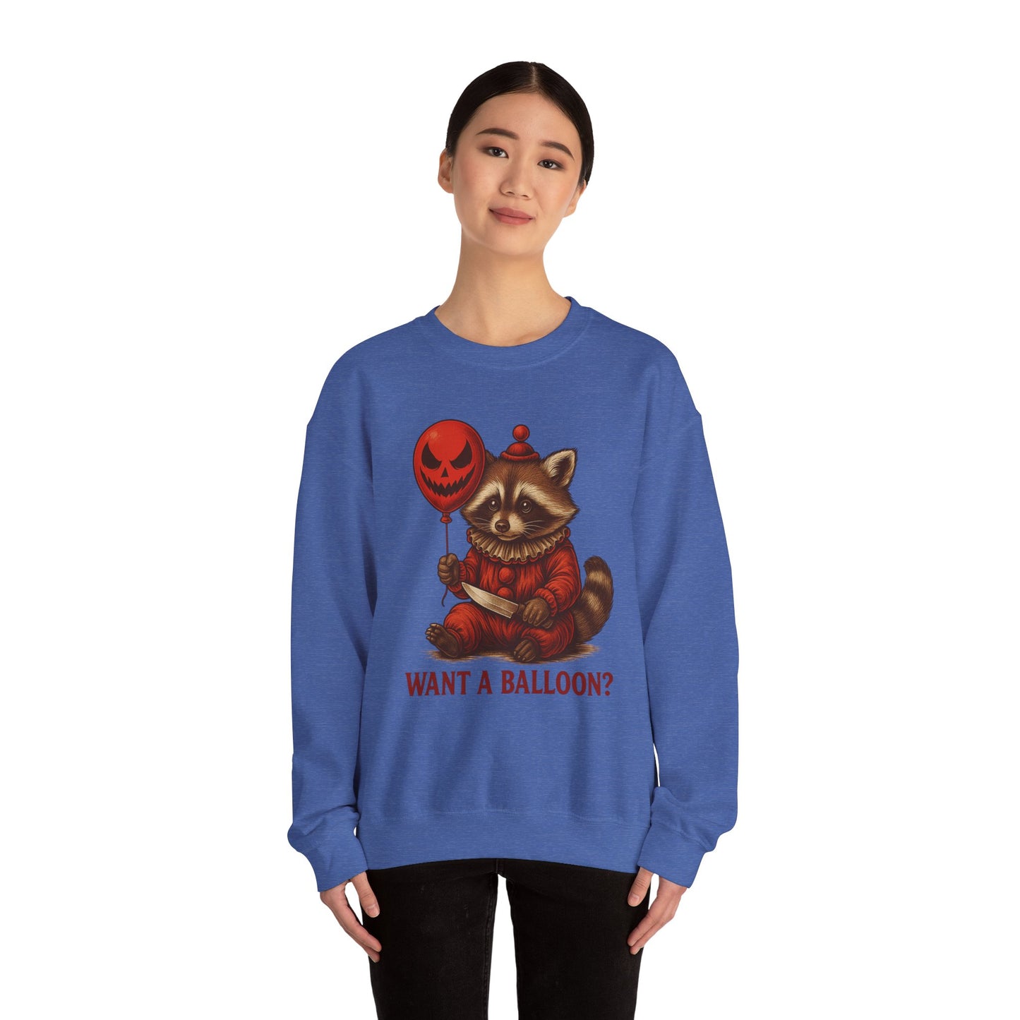 Creepy Clown Raccoon Halloween Sweatshirt