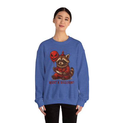 Creepy Clown Raccoon Halloween Sweatshirt