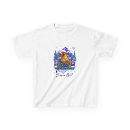 Merry Christmas Y'all Chicken Truck Tee - Kids Holiday Shirt