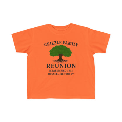 Personalized Grizzle Family Reunion Toddler Tee, Kid's Cotton T-Shirt, Children's Family Gathering Shirt, Custom Family Tee, Kids Event Shirt