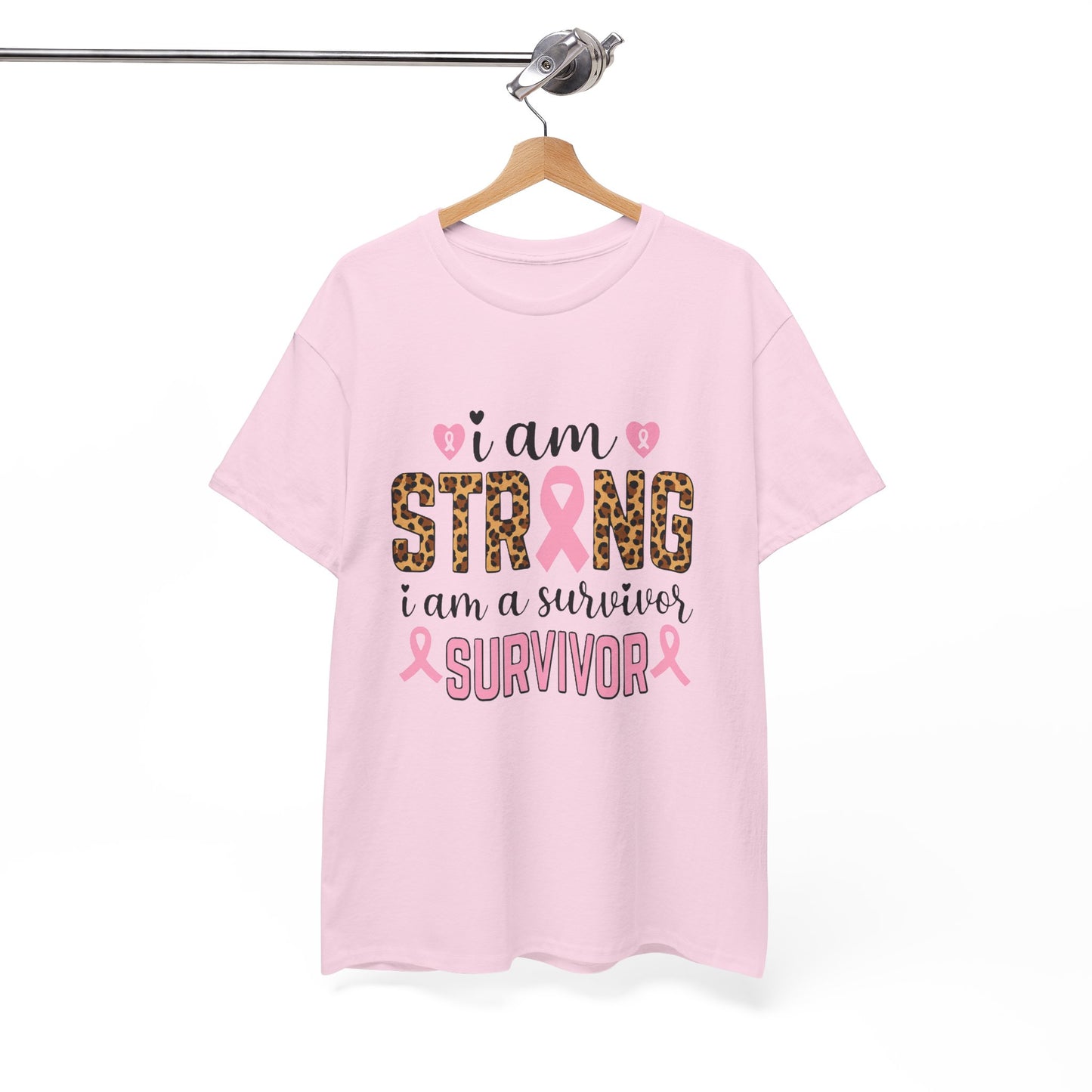 Strong Survivor Leopard Print Breast Cancer Tee