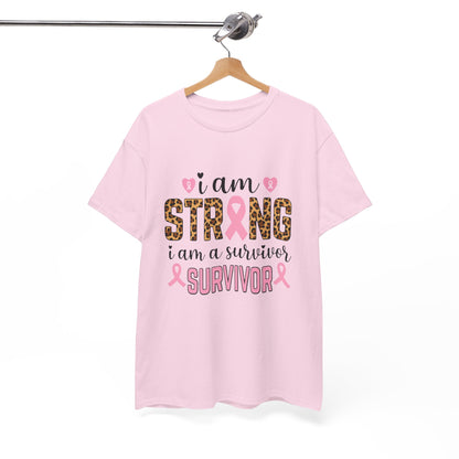 Strong Survivor Leopard Print Breast Cancer Tee