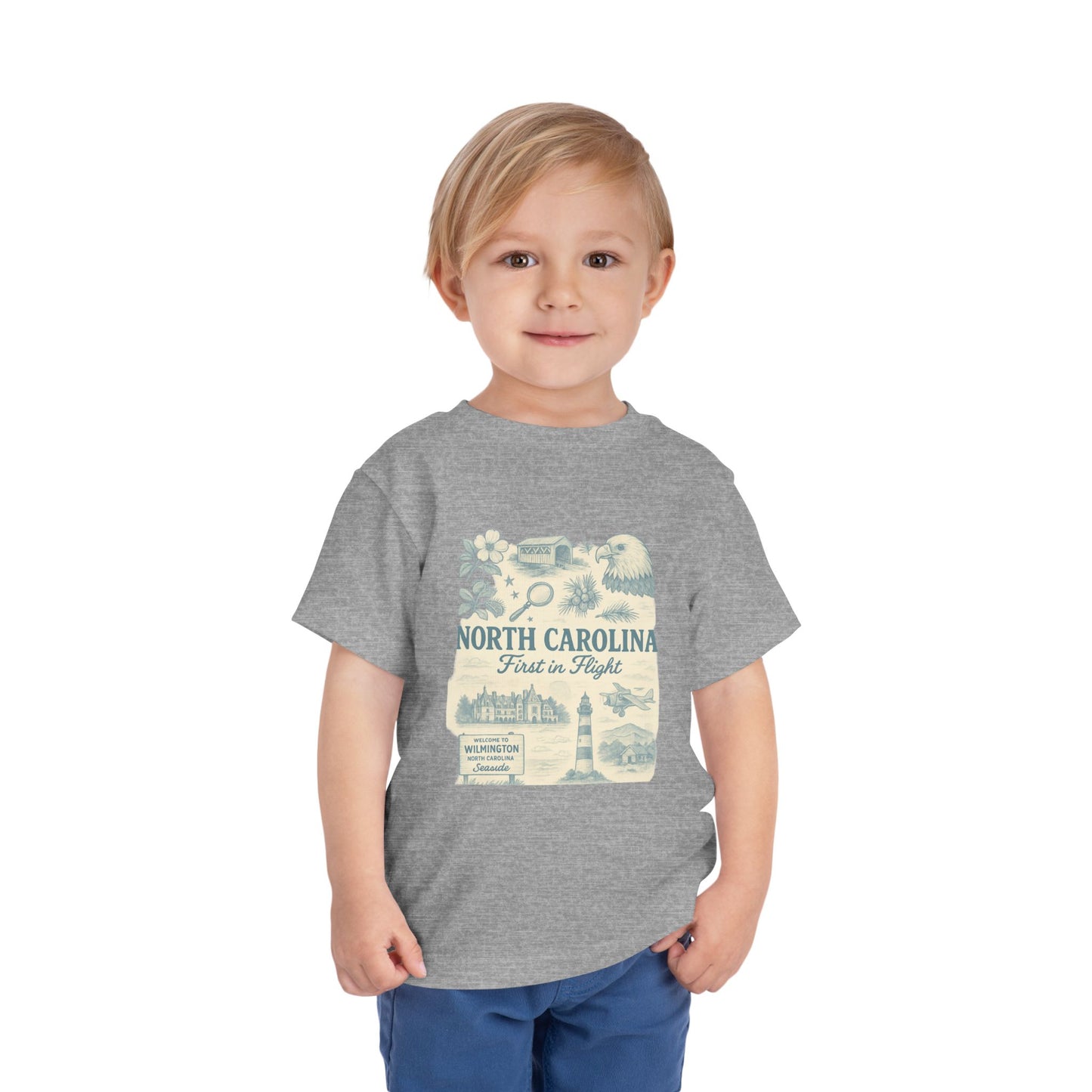 Toddler Tee - NC Landmarks Vintage First in Flight Design