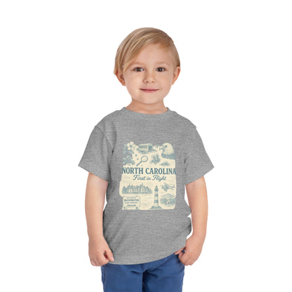 Toddler Tee - NC Landmarks Vintage First in Flight Design
