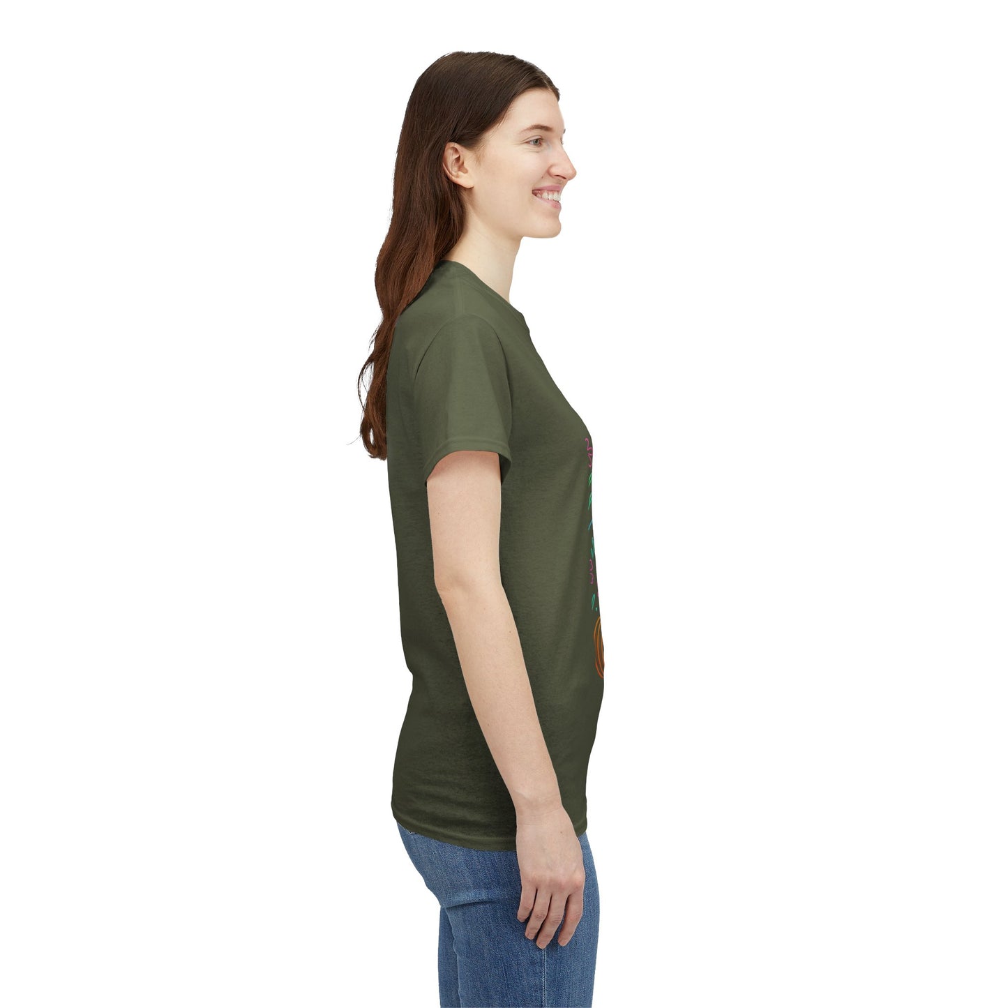 🌻 Autumn Chickens & Pumpkins Tee – Colorful Farm Harvest Shirt