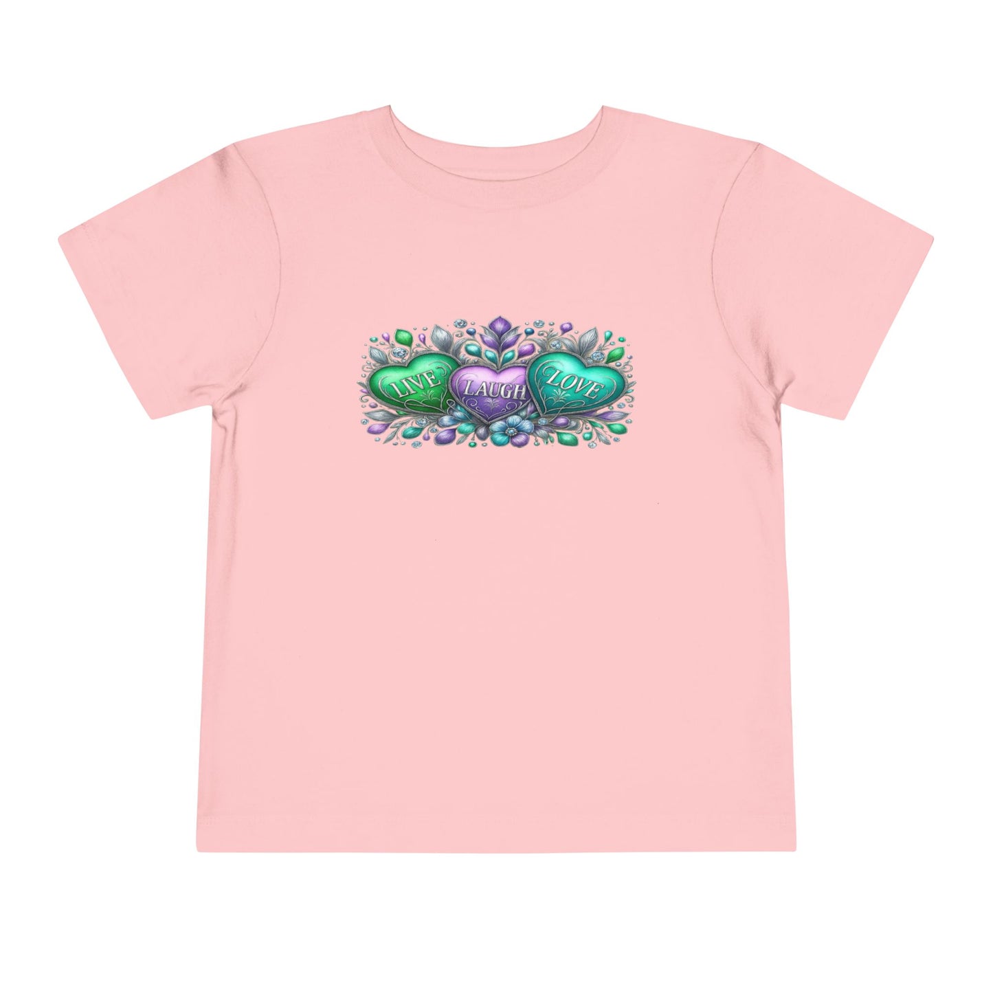 Toddler Tee Live Laugh Love Floral Design