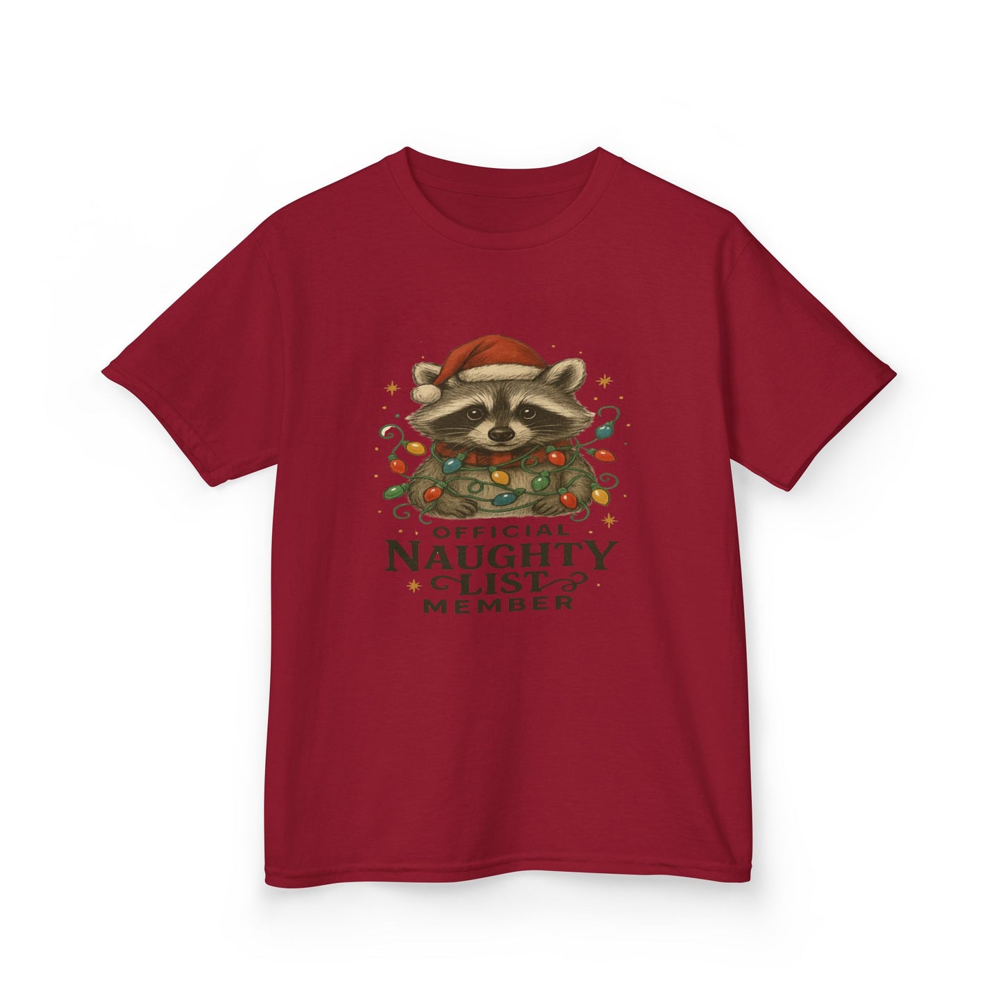 Naughty Raccoon Christmas Tee - Holiday Gift for Kids