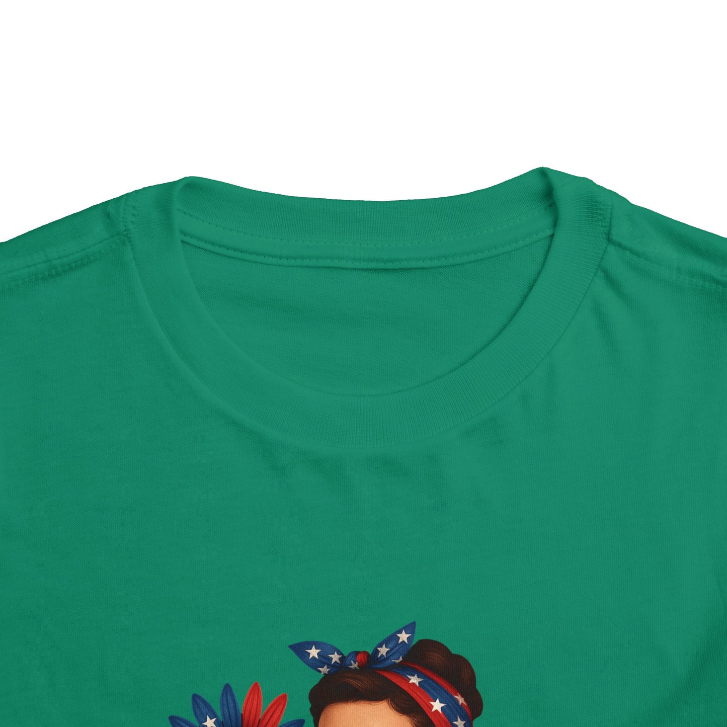 Toddler Tee All American Girl Patriotic Floral Shirt