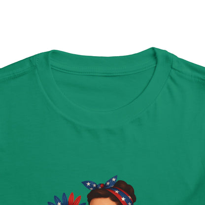 Toddler Tee All American Girl Patriotic Floral Shirt