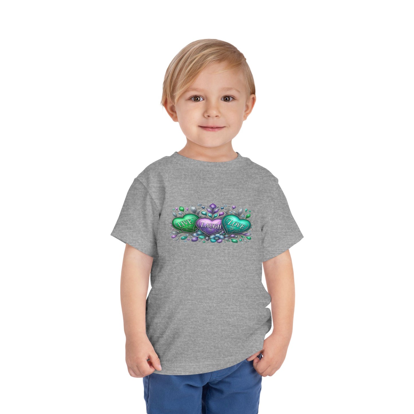 Toddler Tee Live Laugh Love Floral Design