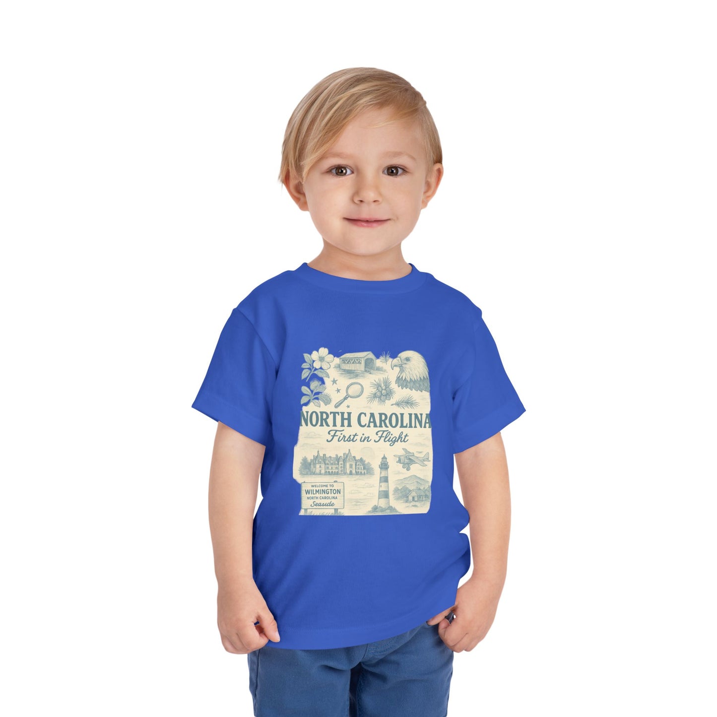 Toddler Tee - NC Landmarks Vintage First in Flight Design