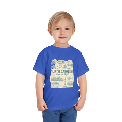 Toddler Tee - NC Landmarks Vintage First in Flight Design