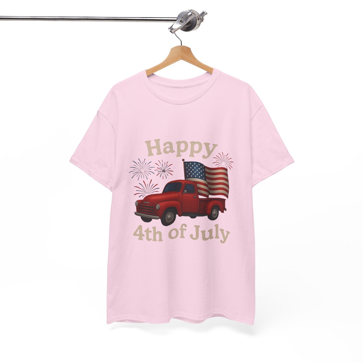 🚙 Happy 4th of July Truck Tee – Patriotic Vintage Pickup Shirt