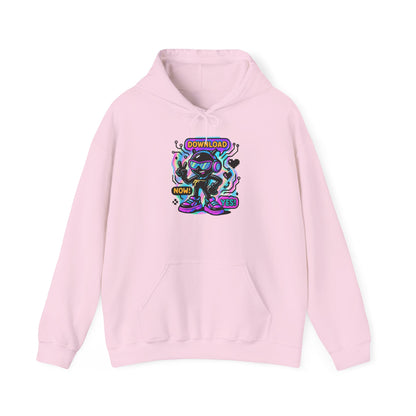 Psychedelic Alien Skate Hoodie — "Down Lord" Neon Graphic Pullover