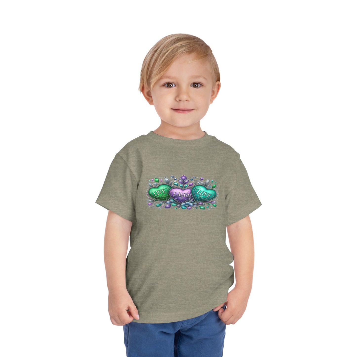 Toddler Tee Live Laugh Love Floral Design