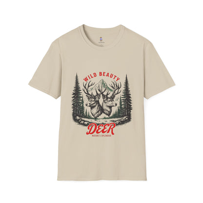 Wild Beauty Deer T-Shirt, Nature Lover Tee, Wildlife Gift, Unisex Tee, Rustic Home Décor