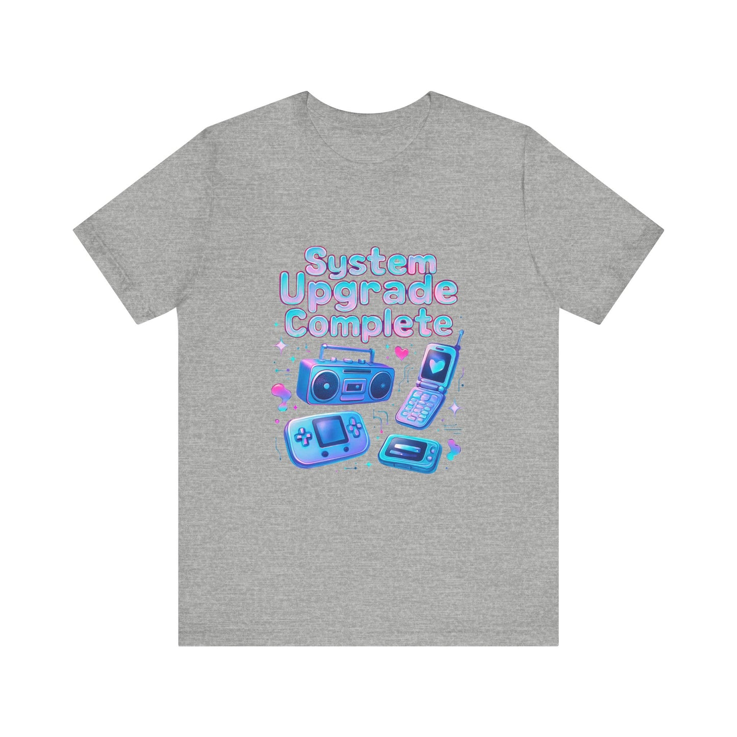 System Upgrade Complete Retro Gaming Tee — Cute Pastel Gameboy & Console Design