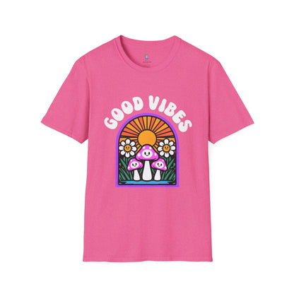 Good Vibes Unisex Softstyle T-Shirt, Fun Graphic Tee, Summer Vibe Shirt, Gift for Friends, Eco-Friendly Fashion