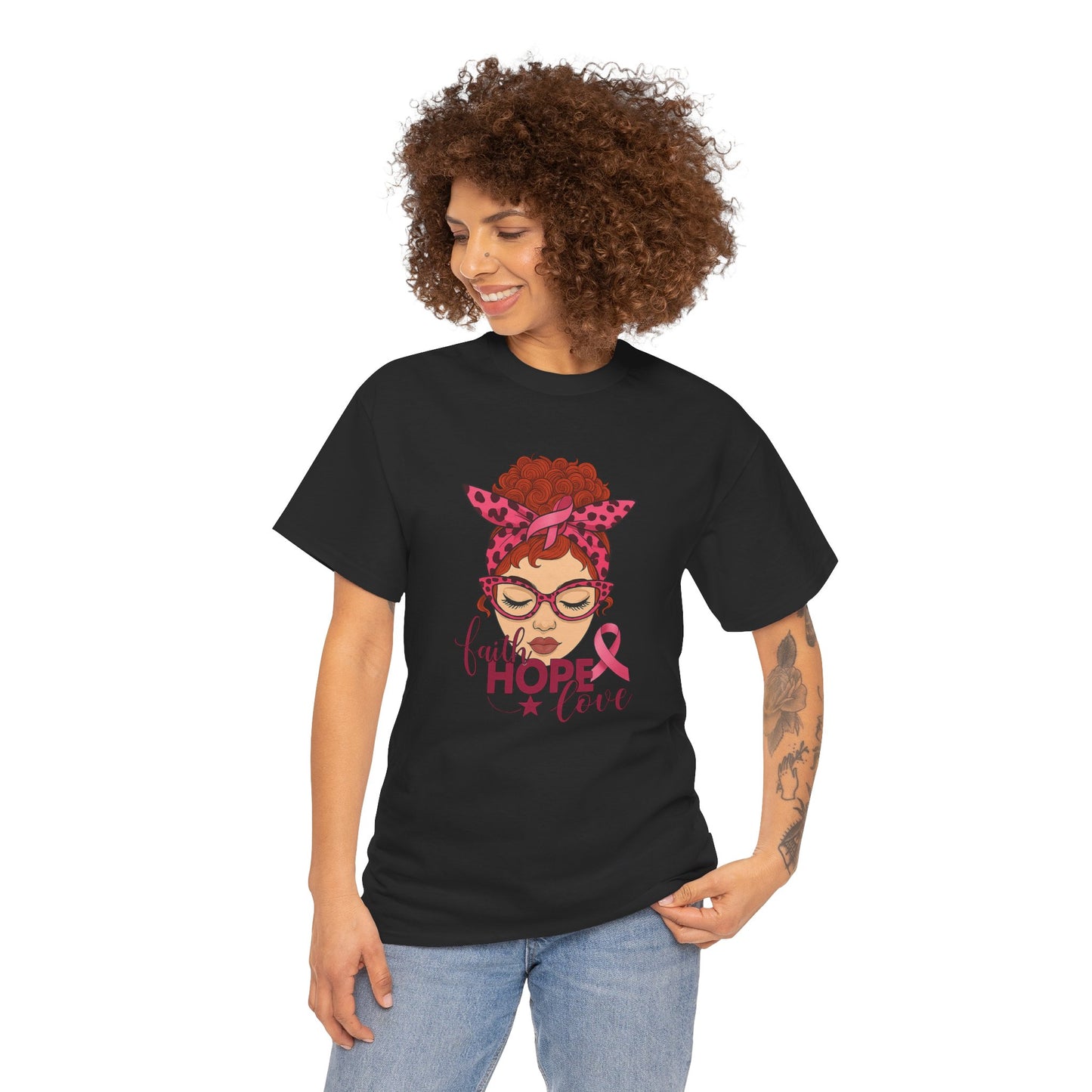 Empowering Cancer Awareness Tee, Hope Love Pink Ribbon Shirt, Inspirational Unisex Tee, Gifts for Breast Cancer Awareness, Supportive [...]
