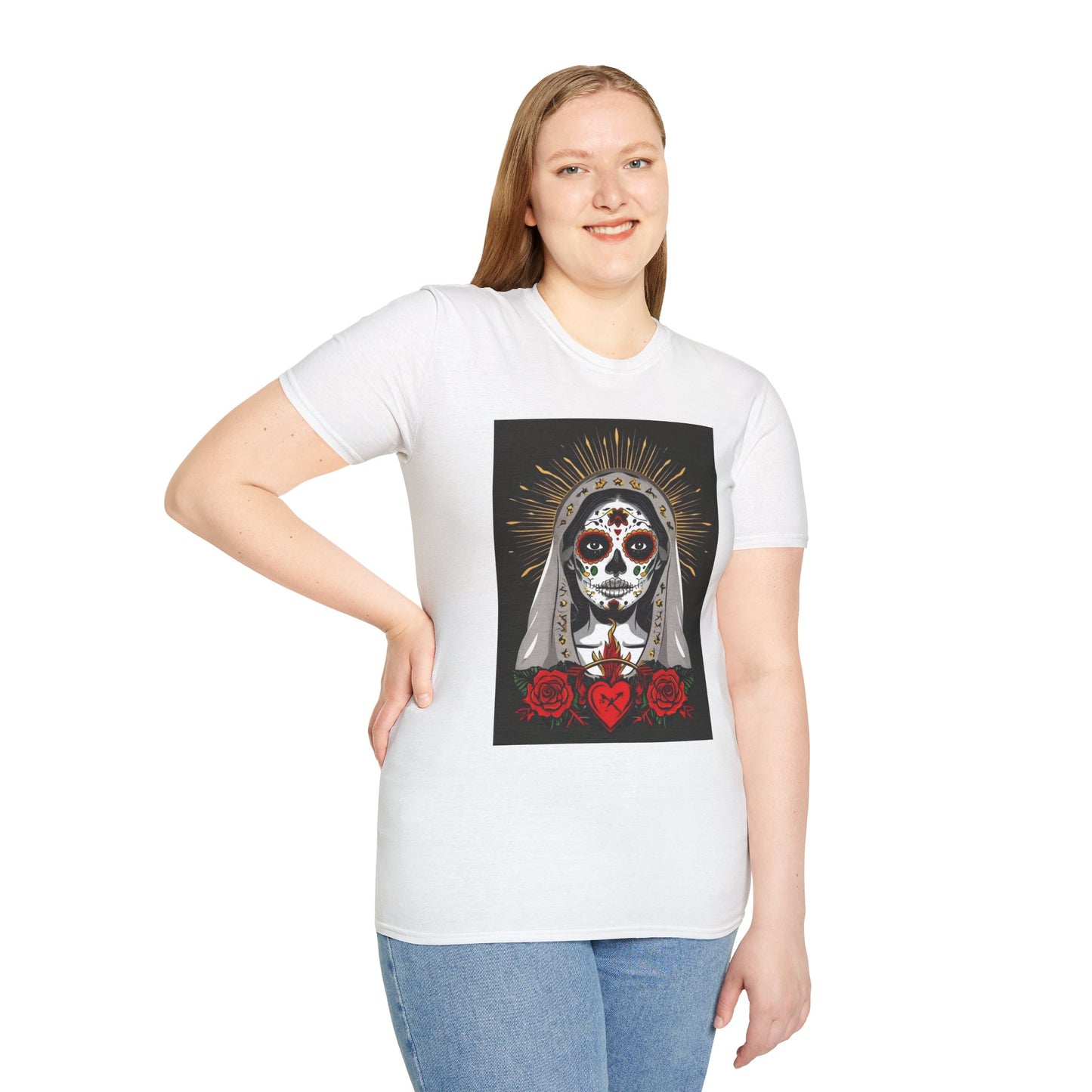 Day of the Dead Skull T-Shirt, Unisex Graphic Tee, Fall Fashion, Halloween Costume, Unique Gift for Her, Artistic Wear