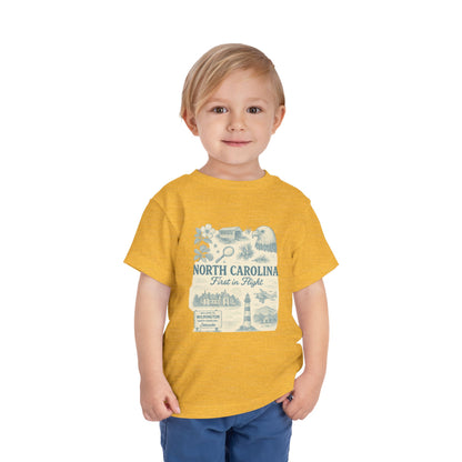 Toddler Tee - NC Landmarks Vintage First in Flight Design
